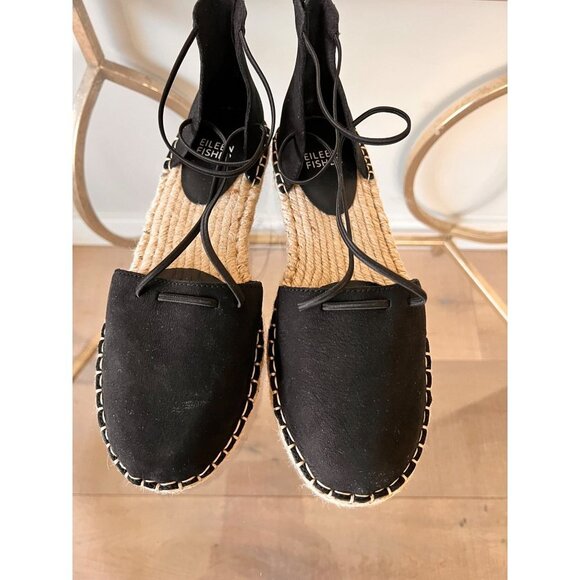 NEW  Eileen Fisher Lace d'Orsay Flat Nubuck Espadrilles SUZE 6 - Picture 3 of 8